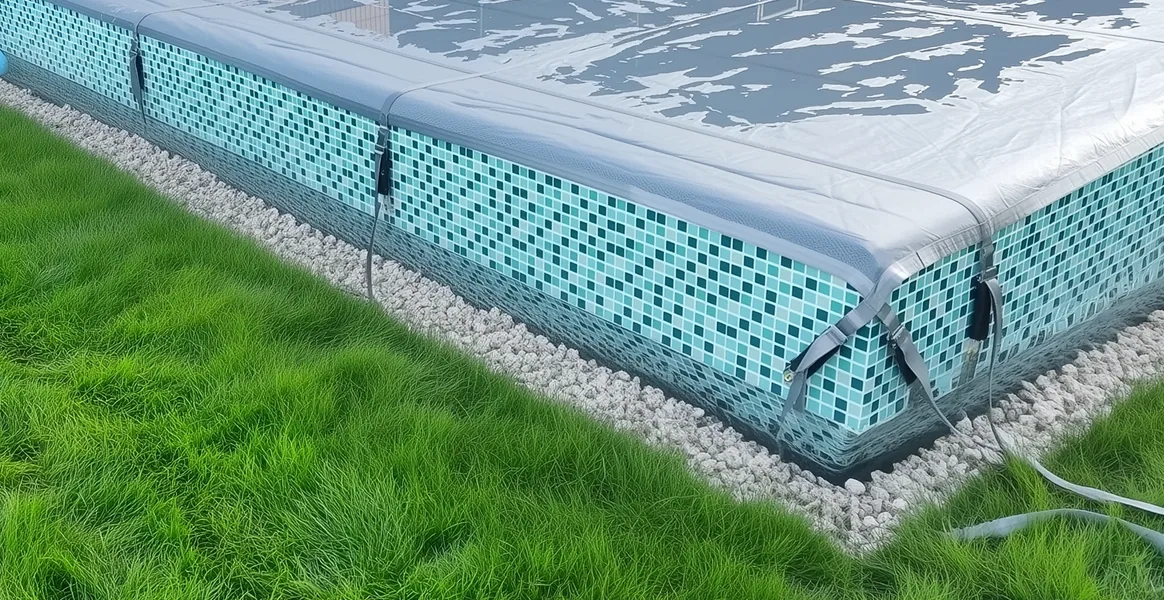 Покрывало для бассейна под снегом — защита зимой в Жуковском